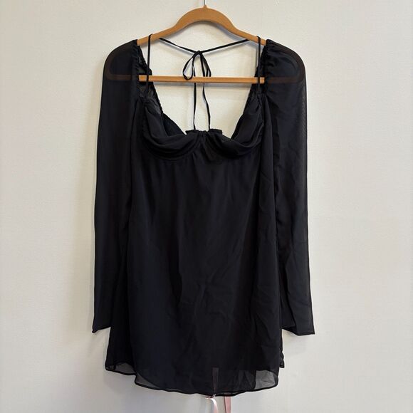 HOUSE OF CB Babydoll Georgette Halter Minidress Women's X-Large D/E (Fuller Cup) - Picture 2 of 11